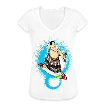 Sumo Surfer - Frauen Vintage T-Shirt - Weiß - Vorne