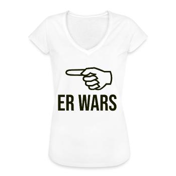 Er wars - Frauen Vintage T-Shirt - Weiß - Vorne - Danielle (179cm)