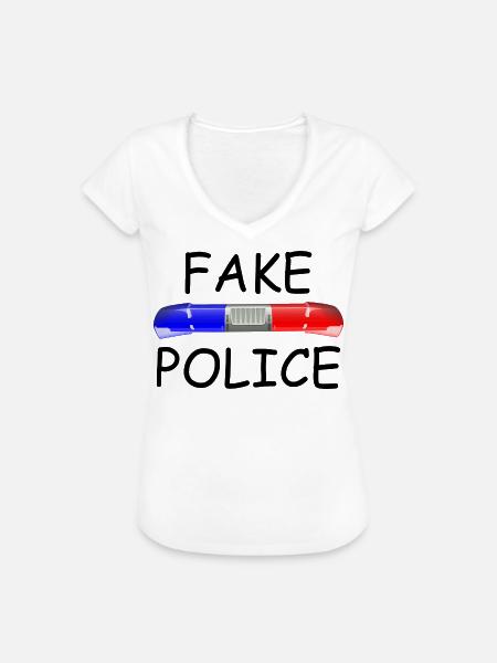 Fake Police - Frauen Vintage T-Shirt - Weiß