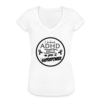 Adhd - Women's Vintage T-Shirt - white - Front
