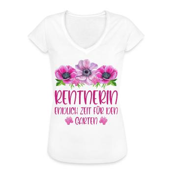 Rentnerin Rente Blumen Endlich Zeit für den Garten - Frauen Vintage T-Shirt - Weiß - Vorne - Danielle (179cm)