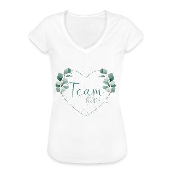 Eucalyptus Heart - Team Bride - Women's Vintage T-Shirt - white - Front - Danielle (179cm)