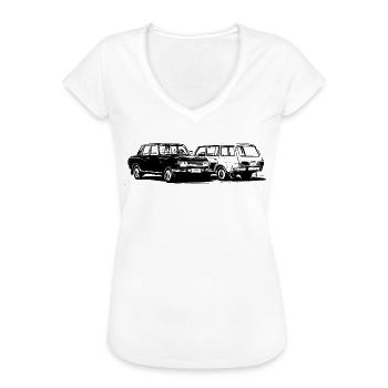 Wartburg P 353 - Frauen Vintage T-Shirt - Weiß - Vorne - Danielle (179cm)