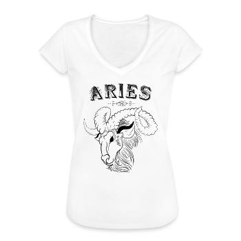 Aries Sternzeichen Widder - Frauen Vintage T-Shirt - Weiß - Vorne - Danielle (179cm)