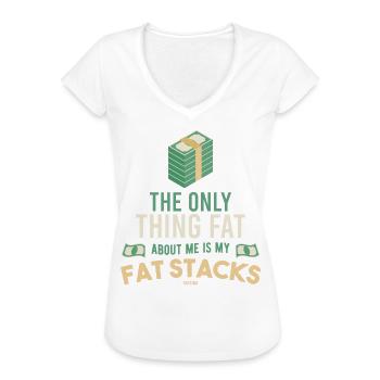 Argent Richesse Prospérité dicton drôle - T-shirt vintage Femme - blanc - Devant - Danielle (179cm)