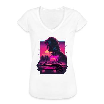 Neon-Retro-Kunst - Frauen Vintage T-Shirt - Weiß - Vorne - Danielle (179cm)