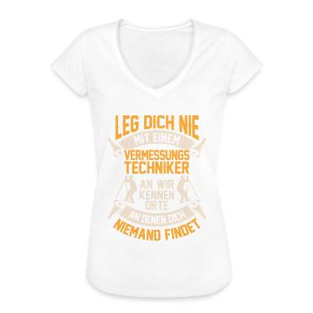 Vermessungstechniker kennen Orte Vermesser - Frauen Vintage T-Shirt - Weiß - Vorne
