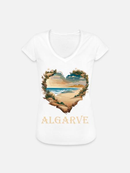 Algarve, Portugal. Heart Beach - Frauen Vintage T-Shirt - Weiß