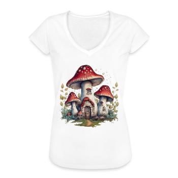 Aesthetic Cottagecore Goblincore, Fliegenpilz Pilz - Frauen Vintage T-Shirt - Weiß - Vorne
