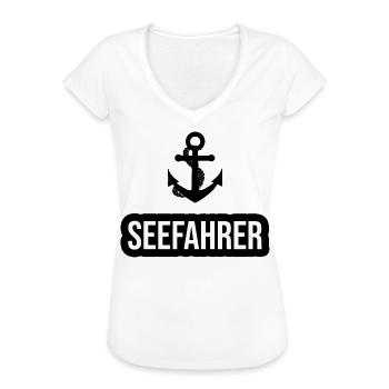 Seafarers Anchor Captain Boat Owners Boating - Women's Vintage T-Shirt - white - Front - Danielle (179cm)