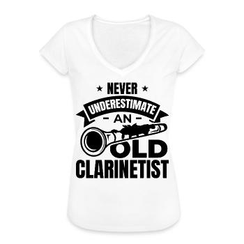 Klarinettist Großvater - Frauen Vintage T-Shirt - Weiß - Vorne - Danielle (179cm)