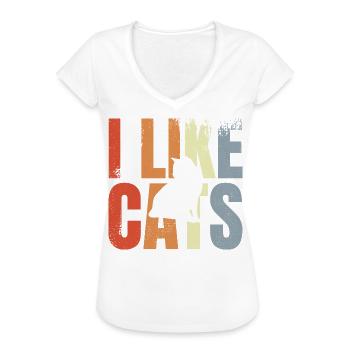 Katzenliebhaber - Frauen Vintage T-Shirt - Weiß - Vorne