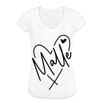 Malle Herz - Frauen Vintage T-Shirt - Weiß - Vorne
