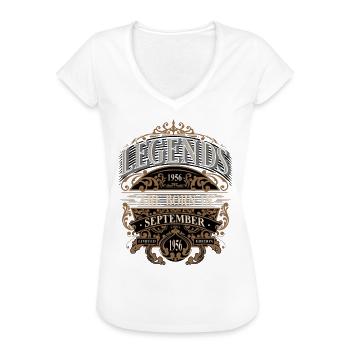 1956 September Geboren Geburtstag Geburtsjahr - Frauen Vintage T-Shirt - Weiß - Vorne
