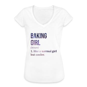 Backen - Frauen Vintage T-Shirt - Weiß - Vorne - Danielle (179cm)
