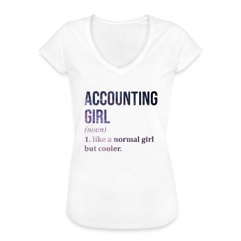 Accounting - Women's Vintage T-Shirt - white - Front - Danielle (179cm)