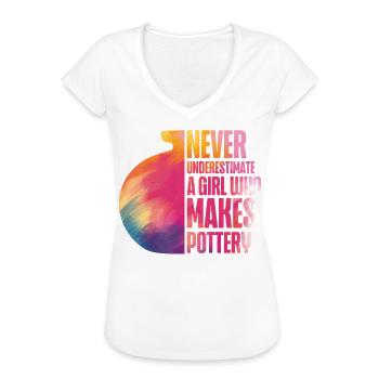 Pottery Ceramics Artist Watercolor - Frauen Vintage T-Shirt - Weiß - Vorne