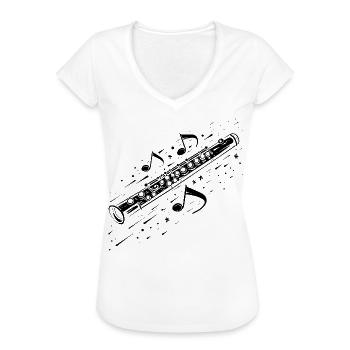Musique de flûte - T-shirt vintage Femme - blanc - Devant - Danielle (179cm)