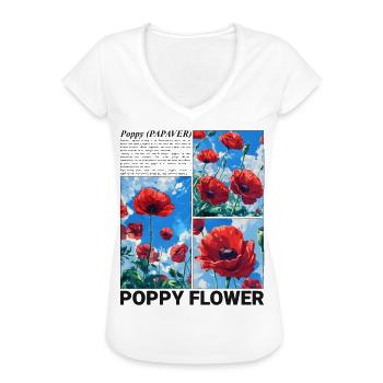 Coquelicot Nature Esthétique Botanique Fleur Cadeau - T-shirt vintage Femme - blanc - Devant