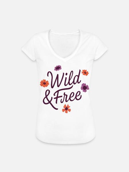 Wild & Frei - Frauen Vintage T-Shirt - Weiß