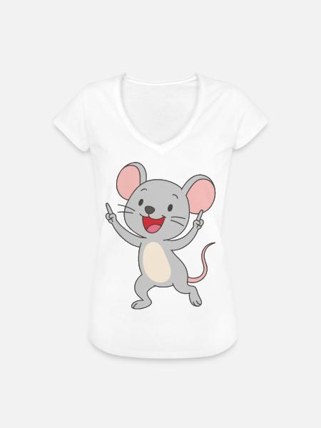 Tanzende Spaßmaus - Frauen Vintage T-Shirt - Weiß