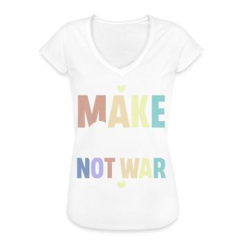 Make Love Not War - Frauen Vintage T-Shirt - Weiß - Vorne