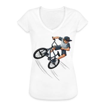 Freestyle BMX Street Art Trick Rider Street - T-shirt vintage Femme - blanc - Devant - Danielle (179cm)