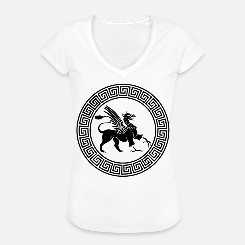 Ancient Black Griffin Symbol - Women's Vintage T-Shirt - white