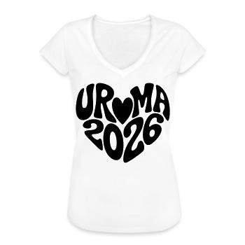 Uroma 2026 Herz Form - Frauen Vintage T-Shirt - Weiß - Vorne - Danielle (179cm)