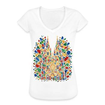 Kölner Dom Karneval Konfetti Kostüm Fasching - Frauen Vintage T-Shirt - Weiß - Vorne