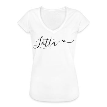 Lotta Name Vorname Dekorativ - Frauen Vintage T-Shirt - Weiß - Vorne - Danielle (179cm)