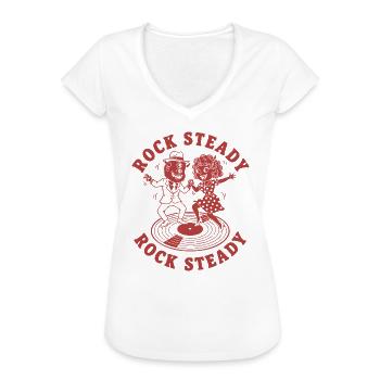 Rock Steady Tanzpaar auf Vinyl - Frauen Vintage T-Shirt - Weiß - Vorne