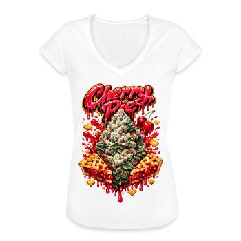 Cherry Pie Graffiti Print - T-shirt vintage Femme - blanc - Devant - Danielle (179cm)