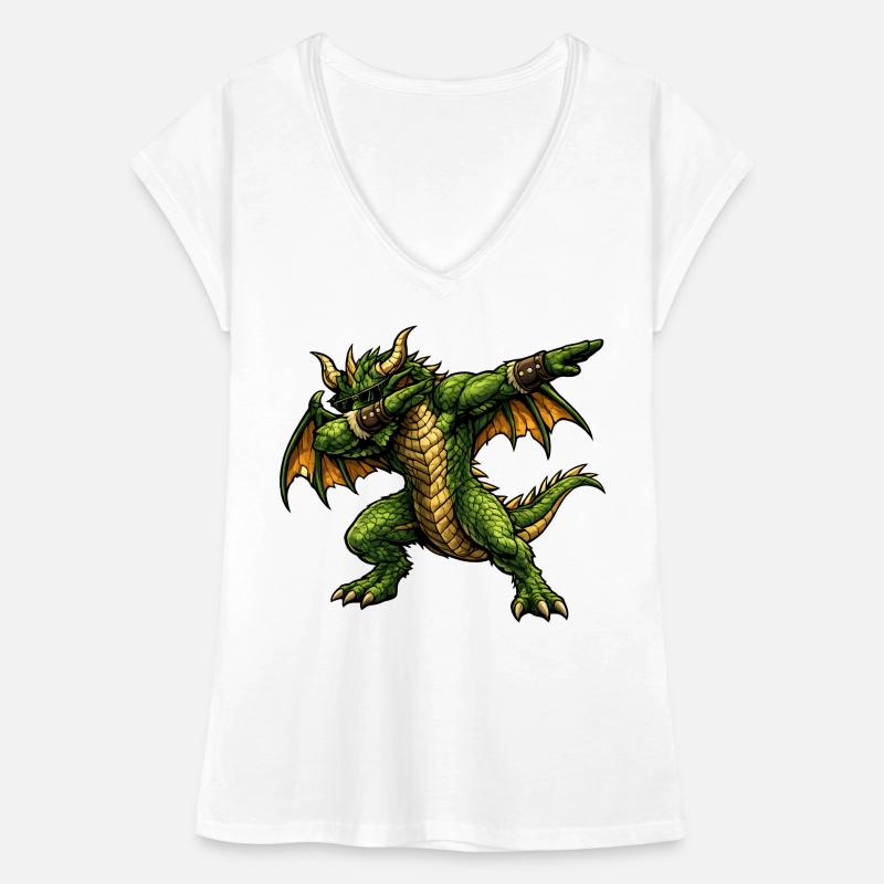 Ernsthafter Dabbing Drache Frauen Vintage T-Shirt