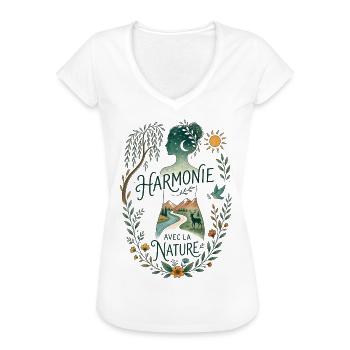 La Nature Intérieure - T-shirt vintage Femme - blanc - Devant - Danielle (179cm)