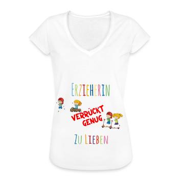 Stark genug um Erzieherin zu sein - Frauen Vintage T-Shirt - Weiß - Vorne