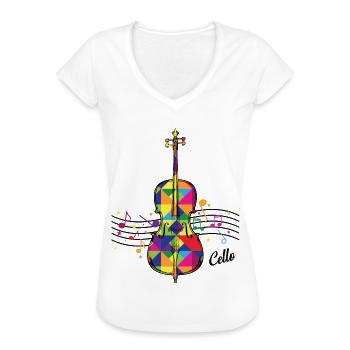 violoncelle - T-shirt vintage Femme - blanc - Devant - Danielle (179cm)