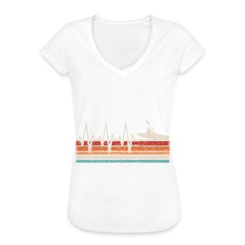 Kajakfahrer Herzschlag - Frauen Vintage T-Shirt - Weiß - Vorne