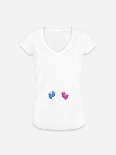 Zwillinge Junge und Mädchen - Frauen Vintage T-Shirt - Weiß