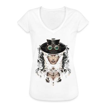 Schöne Frauen Steampunk Liebhaber - Frauen Vintage T-Shirt - Weiß - Vorne