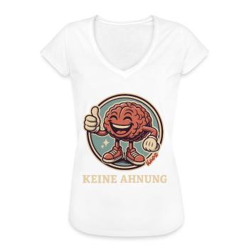 Keine Ahnung Gehirn - Frauen Vintage T-Shirt - Weiß - Vorne