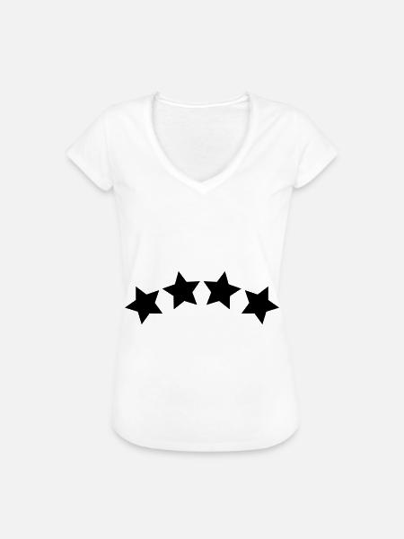4 Sterne Symbol - Frauen Vintage T-Shirt - Weiß
