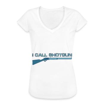 I Call Shotgun 12 - Women's Vintage T-Shirt - white - Front - Danielle (179cm)