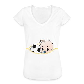 Schwangerschaft Fussball Sport schwanger Geschenk - Frauen Vintage T-Shirt - Weiß - Vorne