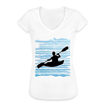 Kajak T-Shirts | Kajak fahren Fluss Sport Geschenk - Frauen Vintage T-Shirt - Weiß - Vorne - Danielle (179cm)