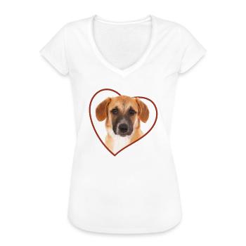 Broholmer Herz Hundeliebe - Frauen Vintage T-Shirt - Weiß - Vorne