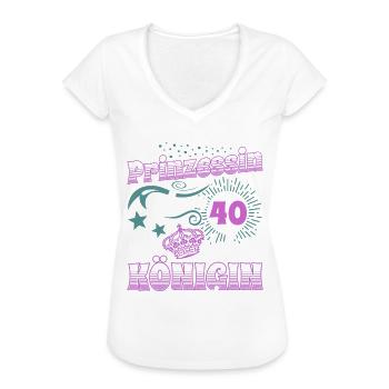 Prinzessin Königin 40 Geburtstag 40. Geburtstag 40 - Frauen Vintage T-Shirt - Weiß - Vorne