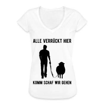 Alle Verrückt Komm Schaf Schäfer Schafe - Frauen Vintage T-Shirt - Weiß - Vorne