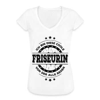 Friseurin Geburtstag Hairstylistin Geschenk - Frauen Vintage T-Shirt - Weiß - Vorne - Danielle (179cm)