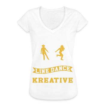 Line Dance Cowboy Western Rodeo Westernreiten - Frauen Vintage T-Shirt - Weiß - Vorne